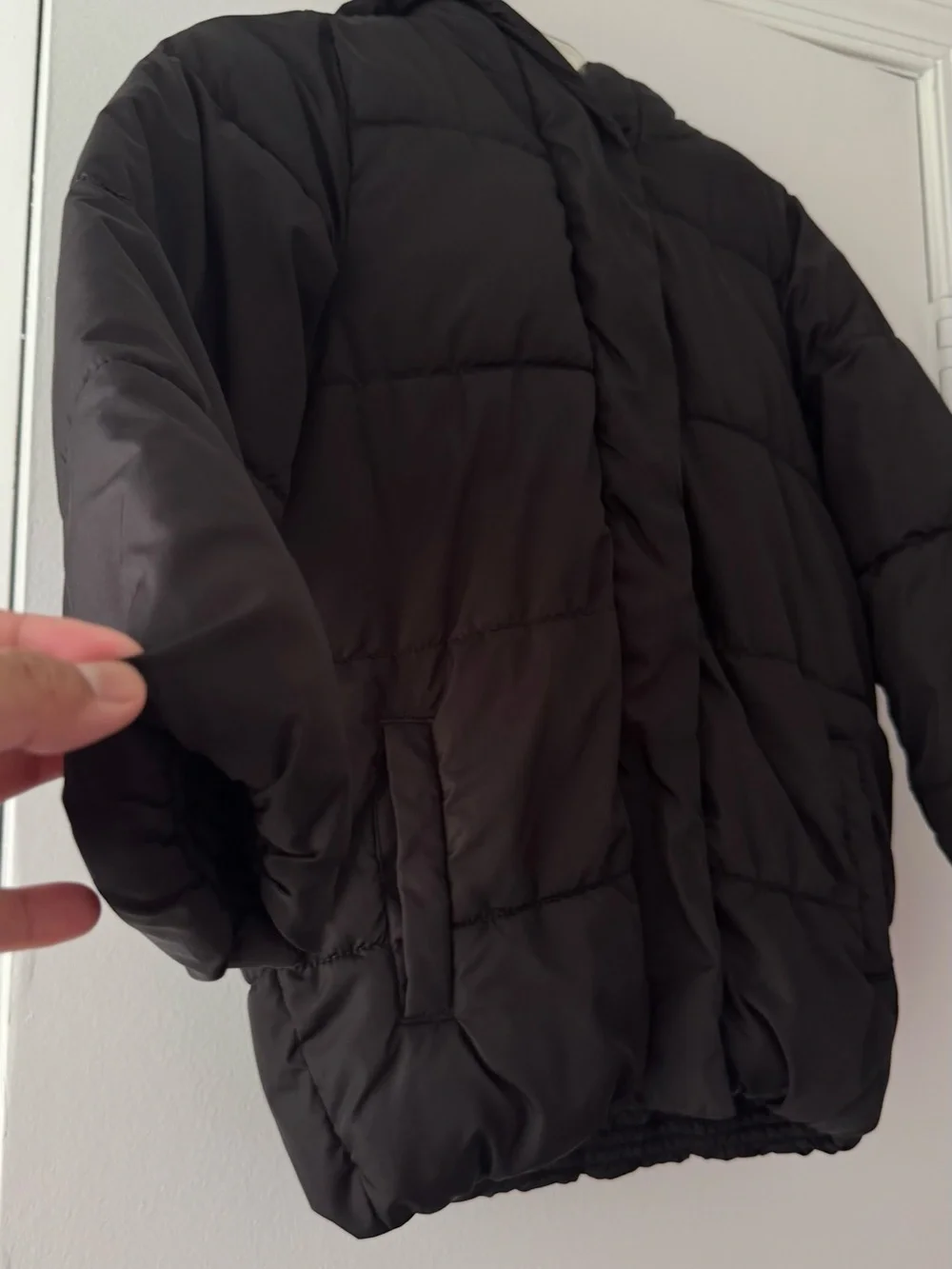 Old Navy Kids Black Sherpa-Lined Hooded Puffer Coat